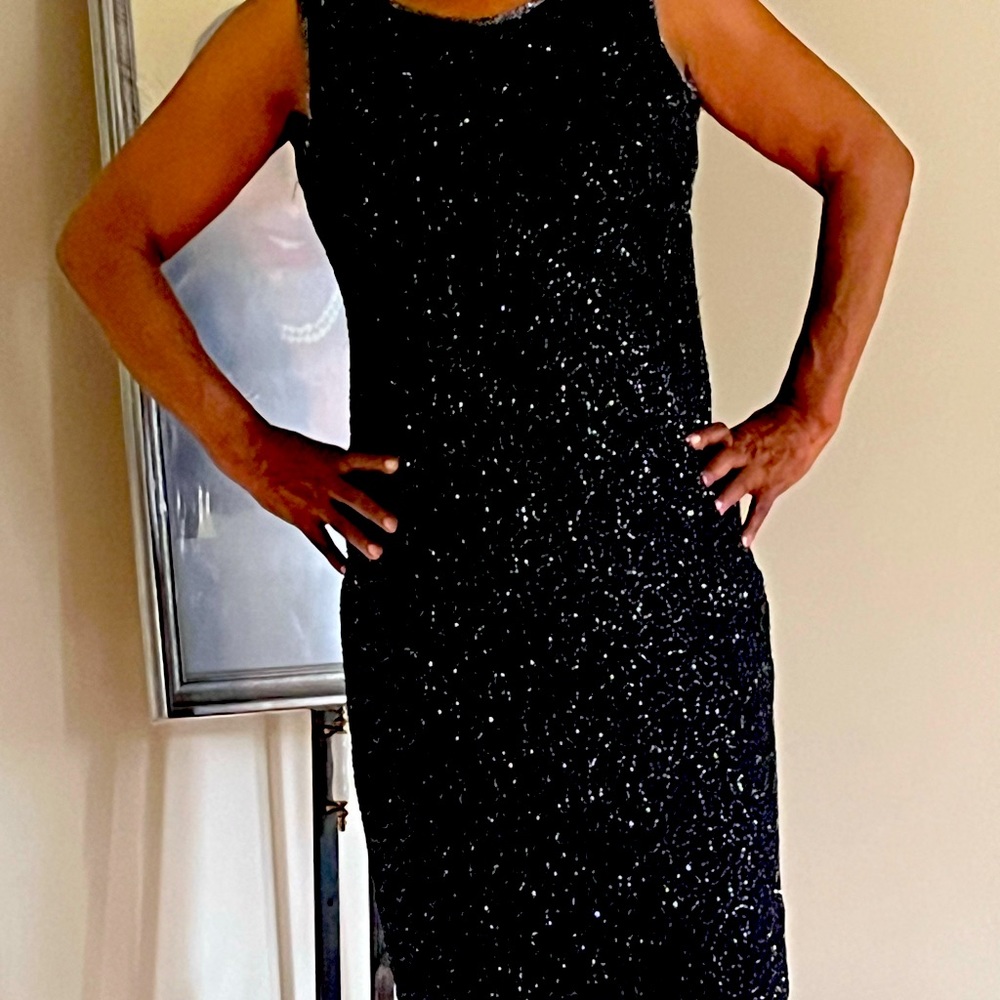 Black cocktail dress very sexy very rich looking